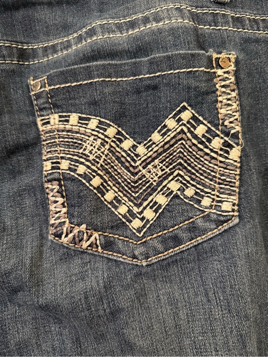 Earl Jeans Denim - Earl Jean Embroidered Pocket Straight Leg Jeans 16P Stretch Denim Y2K Boho